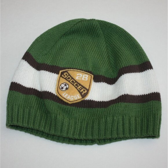 Gymboree Soccer Star Boy's League Sweater Beanie Hat in Green and size 5-7 - Picture 1 of 1